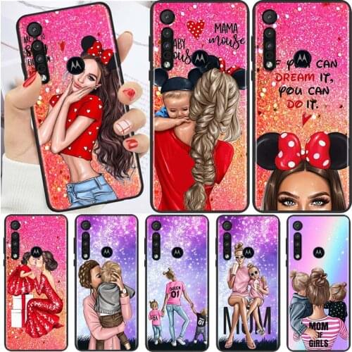 Super Hot Mom Baby Girl For Motorola G9 G8 G Edge One E7 E6 S 2020 E6i Power Lite Marco Hyper Fusion Plus Play Phone Case