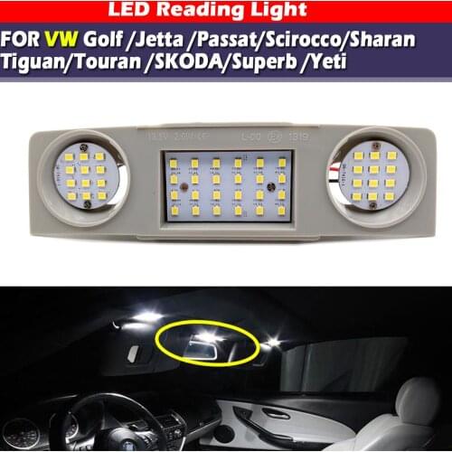 LED front Rear Reading Roof light For VW Golf Passat Jetta For Seat Alhambra Leon Skoda Octavia Superb Yeti LED car dome light