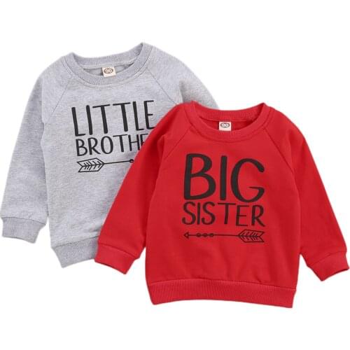 Fall Winter Toddler Kids Girls Boys Sweatshirt Letter Print Pullover Long Sleeve Lovely Warm Tops Outfits
