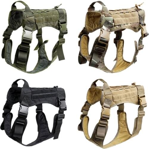 Outdoor Tactical Dog Clothes Large Dog Clothes Polices Pet Dog Jackets MOLLE 1000D Nylon Dog Vest Hunting Training Equipment