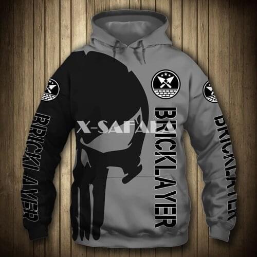 Bricklayer Punisher Skull 3D Full Print Size Hoodie Man Women Harajuku Outwear Zipper Pullover Sweatshirt Unisex6