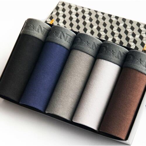 5pcs/lot Male Panties Cotton Boxers Panties Comfortable Breathable Solid Color Panties Underwear Trunk Brand Shorts Man Boxer