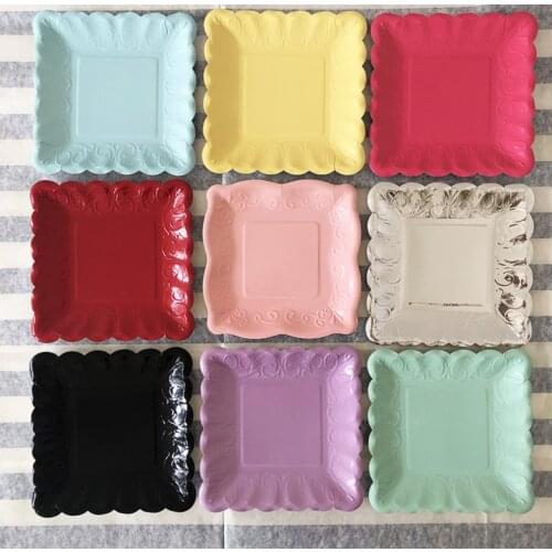 The Factory Wholesale High Quality Color Plate Disposable Paper Tray, Biodegradable Food Grade Paper 8 Pcs/ Bag