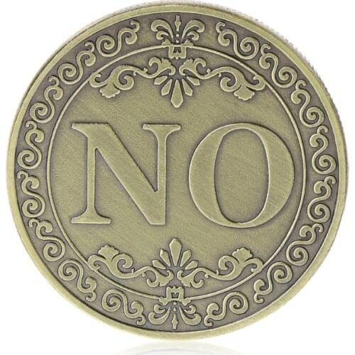YES or NO Commemorative Coin Floral YES NO Letter Ornaments Collection Arts Gifts Souvenir game coin