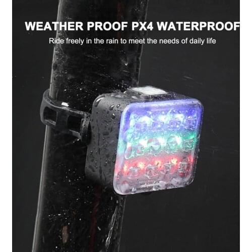 Bicycle Rear Light Colorful LED Bike Tail Light 7 Modes RGB USB Rechargeable Rainproof Rear Lights Lamp Warning Flash MTB Lights