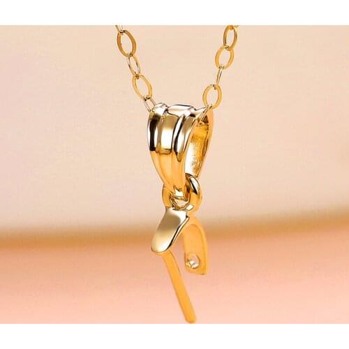 Pure 18K Yellow Gold Pendant Clasp Jadeite Pendant Clasp Stamp AU750