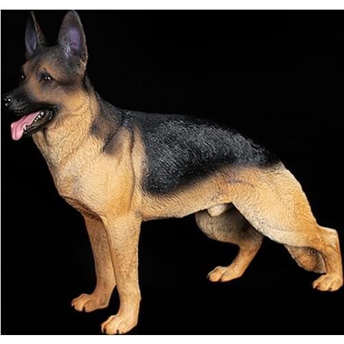 Yellow and black German Shepard Dog Working Dog Model Dolls Cheap Toys for Kids Gifts