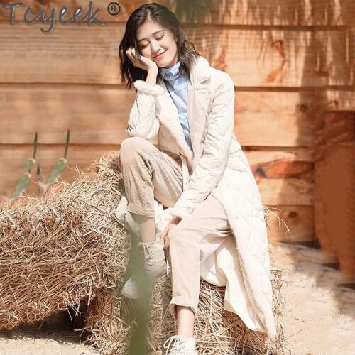 Womens Long Down Jacket 20% White Duck Down Coat Female Korean Parkas Woman Mink Fur Autumn Winter Mujeres Abrigos