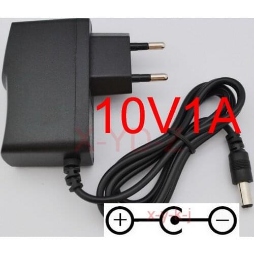 1PCS High quality AC/DC 10V 850mA-1000mA Switching Power Supply adapter Reverse Polarity Negative Inside EU plug