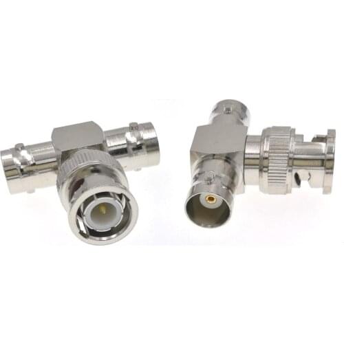 10pcs BNC Male To 2 Female T Type RF Connector Adapter For Video Surveillance System CCTV Camera Security