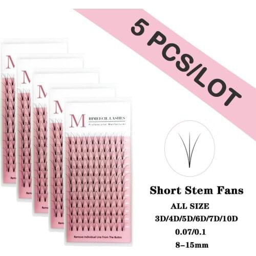HIMEECIL 5 Trays/ Lot LASHES 0.07 Thickness Premade Volume Fans 3D/4D/5D/6D/7D Lash Russian Volume Eyelash Extensions