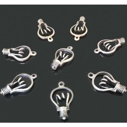 5pcs 36x20mm Antique Silver Plated Zinc Alloy Lamp Bulb Charm Pendant For DIY Bracelets Jewelry Making Handmade Craft