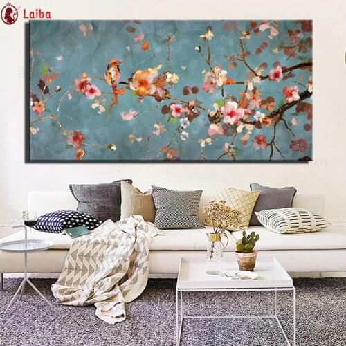 Diy Diamond Painting Abstract art, plum blossom, bird diamond mosaic full square drill diamond embroidery cross stitch