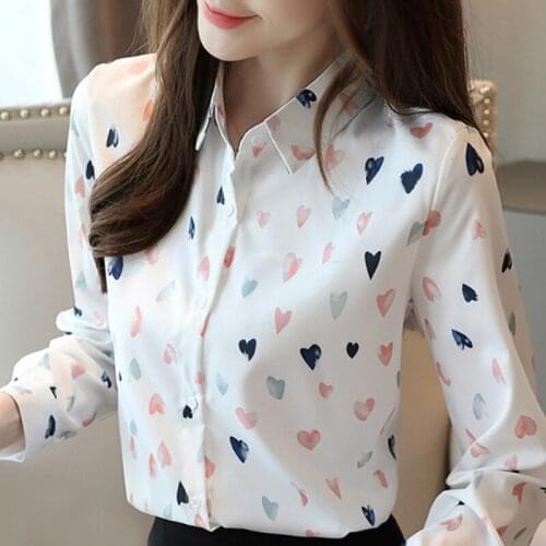 Blusas Mujer De Moda 2021 Blouse Women Long Sleeve Print Chiffon Blouse Shirt Women Blouses Turn Down Collar Office Blouse B952