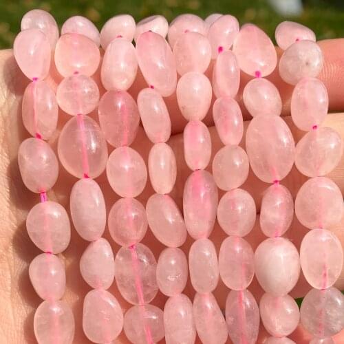 Natural Stone Beads 8-10mm Irregular Rose Quartz Stone Beads For Jewelry Making Bracelet Necklace 15inches