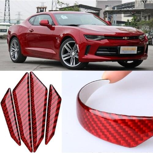 For Chevrolet Camaro Chevy Camaro Car Side Door Edge Guard Bumper Trim Protector 4pcs PVC carbon fiber Stickers