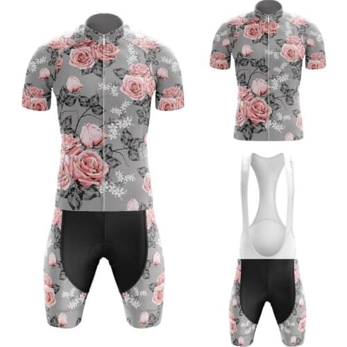 Exotic Rose Summer Ciclismo Masculino Cycling Jersey Bib Shorts Gel Breathable Pad Maillot Ciclismo Hombre Bicicleta De Montaña