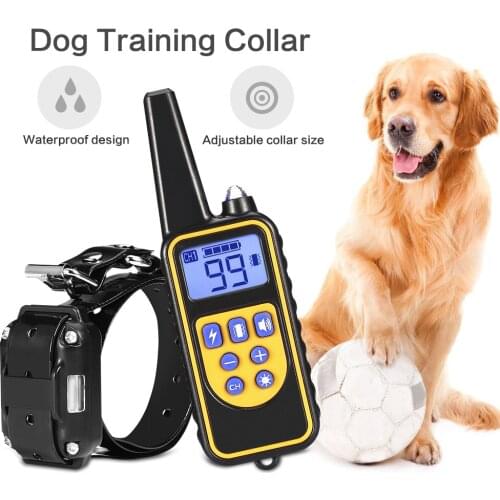 800m Electric Dog Training Collar Pet Remote Control Waterproof Rechargeable with LCD Display for All Size Bark-stop Collars