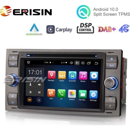 Erisin ES8166F 7" Android 10.0 Car Stereo for Ford Fusion Kuga Mondeo Fiesta DSP CarPlay & Auto GPS TPMS DAB+ 4G DVD System