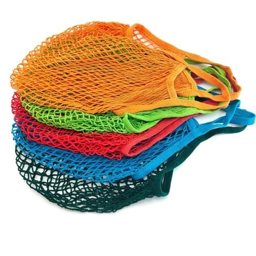 Cotton Mesh Net String Shopping Bag Reusable Foldable Fruit Storage Handbag Totes Women Shopping Mesh Net Grocery Tote Bag 2020