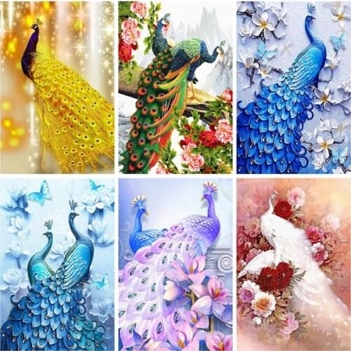 HUACAN Diamond Mosaic Sale Animals Diamond Painting New Square/Round Peacocks Hobby And Handicraft Pictures With Rhinestones