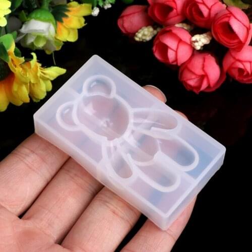 JAVRICK Transparent Silicone Pendant Mould Resin Bear Shape DIY Jewelry Making Tool Fondant Cake NEW