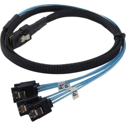 Mini SAS SFF-8087 to 4X36Pin SATA 3.0 Straight Head Hard Disk Data Cable 12Gbpa 3.33TF/1M