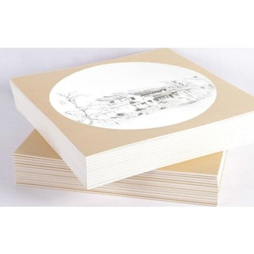 30pcs Chinese Xuan Paper Cards Students Carta Di Riso Raw/ Ripe Xuan Paper Thicken Calligraphy Painting Mounting Paper Cards