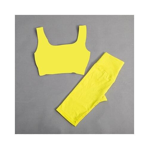 2pcs Yoga Set Running Seamless High-Elastic Sports Fitness Shorts Women Gym Workout Running Sport Bra Shorts Suit