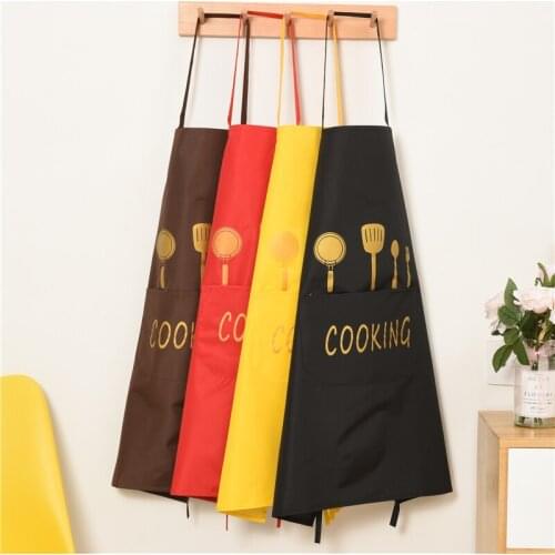 Kitchen home waterproof and oil-proof apron Men and women fashion cute waist Adult cooking clothes adult work clothes
