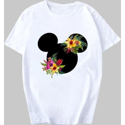 Disney Mini Printing T Shirt 2021 New Summer Women Short Sleeve Top Tee Casual Ladies Female T Shirts Plus Size Woman Clothing