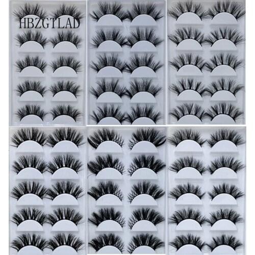 NEW 5pairs Faux 3D Mink Lashes Natural Long False Eyelashes Dramatic Volume Fake Lashes Makeup Extension Eyelashes maquiagem