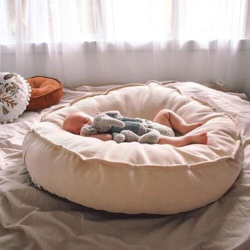 Ins New Nordic Style Baby Floor Mat Removable Washable Round Game Mat Cotton Soft Chair For Newborn Bed &Sofa Nursery Rug Decor