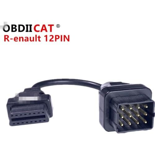 OBDIICAT New 12Pin to 16pin obd2 OBD II Connector Adapter 12 pin Car Diagnostic Cable 16 PIN Vehicle Electronics