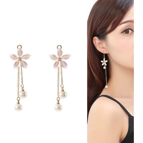 2020New 60Pcs Resin Flower Rhinestones Pearl alloy button for DIY Jewelry Earrings pendants or hair accessoriess BY06