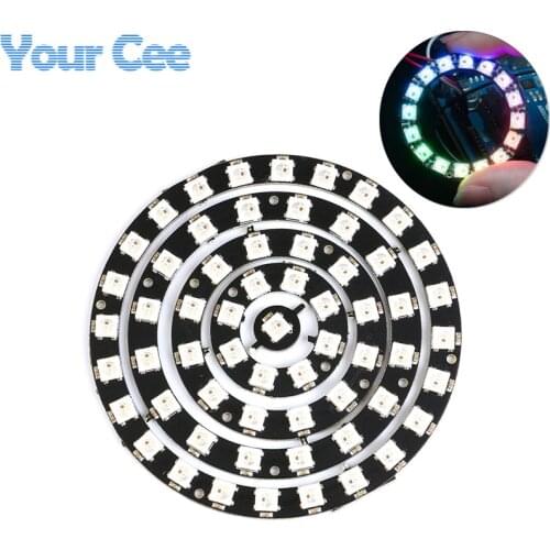 1/8/12/16/24 LEDS Bits WS2812 WS2812B 5050 Led Strip Board Module Round LED RGB Colorful Full Color Light Strip DC4V-7V