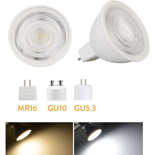 LED Bulb Spotlight Dimmable GU10 MR16 5W COB Chip Beam Angle 24 Degree Chandelier LED Lamp For Downlight Table Light 110v 220V