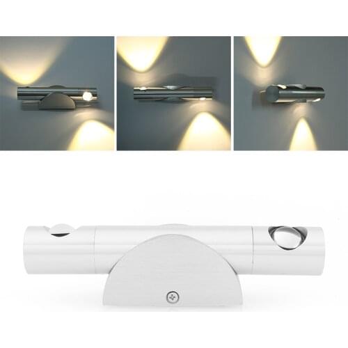LED Wall Lamp 360 Degree Rotation Wall Lighting 6W LED Double Head Lamp Living Background Bedroom Bedside Lights Aisle Stairs