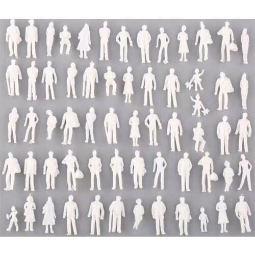 All sitting 1/150 N Scale Model Figures Generic White Unpainted Train Figures Pattern Model People