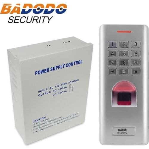 With 12V 5A access power supply Outdoor WG26 Fingerprint password keypad access control reader for door lock gate opener use