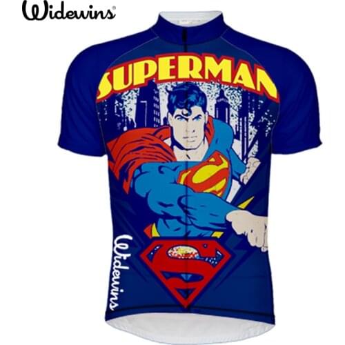 Super man Cycling Jersey Top Bike Short Sleeve Top Shirt Cycling Clothing Bicycle Blue Jersey 6XL Cycling Jersey 5770