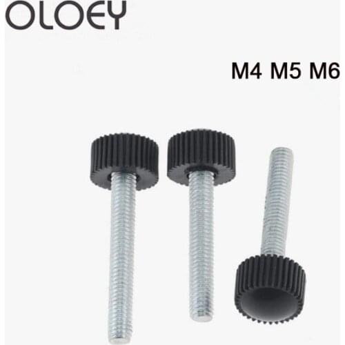 Thumb Screw Hand Bakelite Bolt Head Handle Plastic Nylon 5/10pcs/Lot Black M3 M4 M5 M6 Machine Carbon Steel Flat Under 50pcs