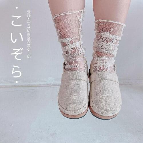3 Colors Kids Girl‘s Vintage Transparent Flower Lace Socks Toddler Spanish Style Princess Mesh Lace Socks Childrens Sock Sox