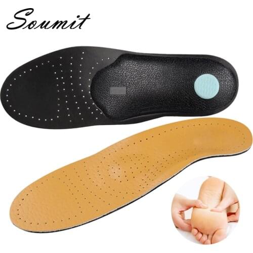 Soumit 3D High quality Leather Orthotic Arch Support Insole Flatfoot Orthopedic Insoles for Shoes Shoes Insert Pads Shoe Insole
