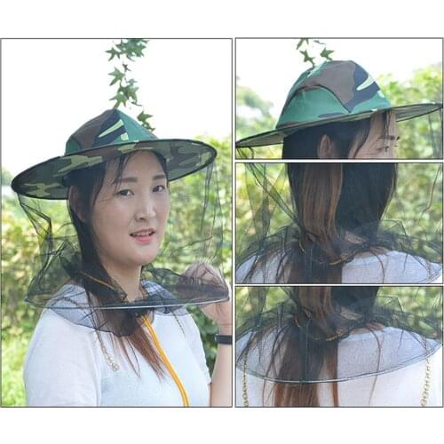 1PCS bee schleier anti insect gardening hat outdoor fishing head net anti fly mesh full face nets netting pretect protective