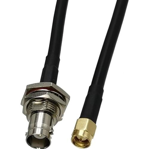 1pcs RG58 SMA Male Plug to BNC Female Jack Bulkhead RF Coaxial Connector Pigtail Jumper Cable New 6inch~5M