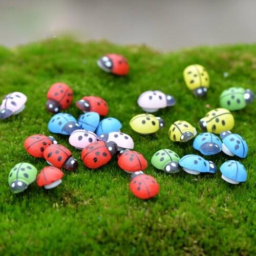 10/20pcs Artificial Wood Bee Ladybug Handmade Wedding Decoration Family Garden Ceiling Decor DIY Gift Flower Pot Accessories