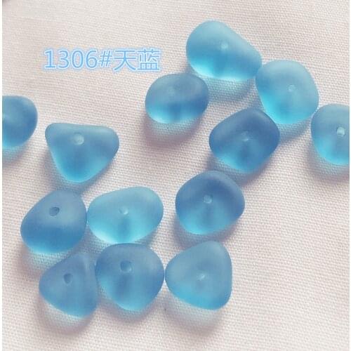 WEMARCHJULY 10pcs 9-12MM sea glass Beads charm with Middle hole for Sea Glass Necklace Bracelet DIY