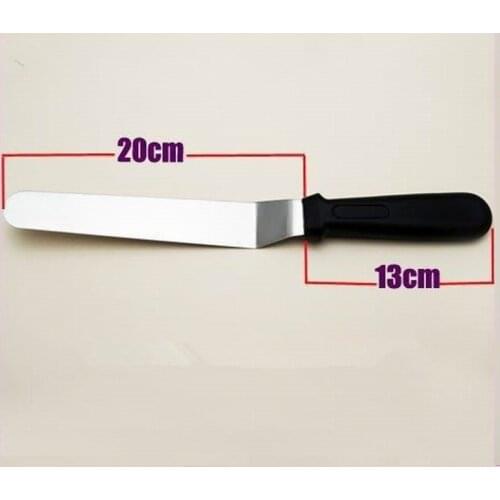 100pcs Stainless steel handle 8 inch curved Knife rubber sword kiss cake baked cake mould tool offset spatula