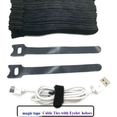 240pcs 150*12mm Magic Nylon Reusable Cable Ties with Eyelet Holes back to back cable tie nylon strap Magic hook loop fastener